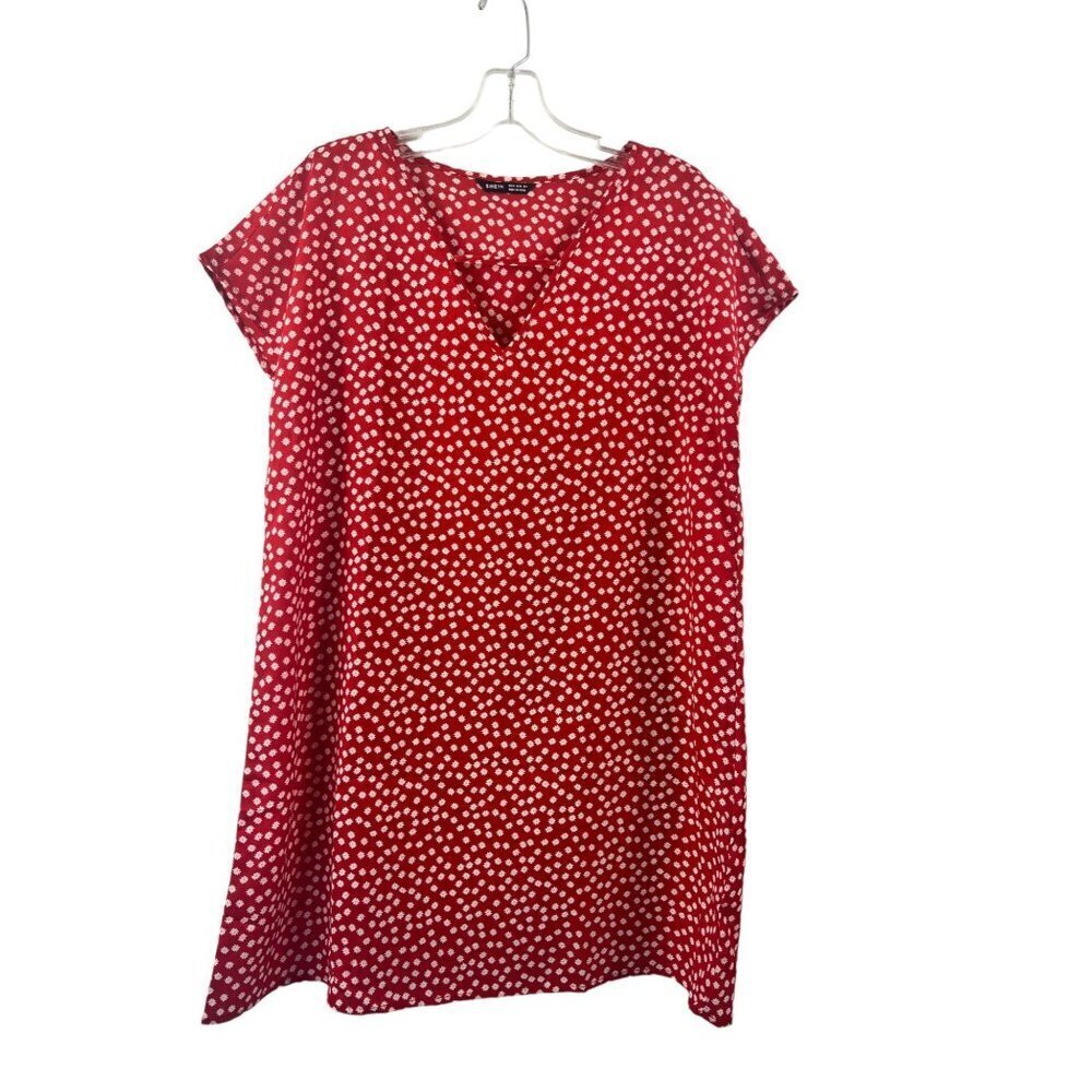 Shein Women's Red Loose Floral Dress - Picture 1 of 5